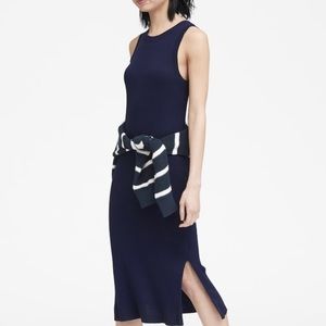 Barely worn navy blue BR sweater midi dress